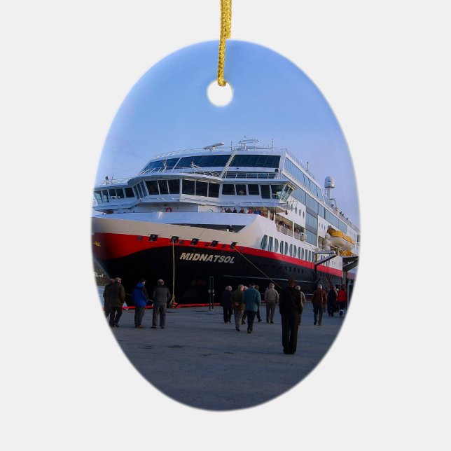 Ornement En Céramique Bateau de croisière norvégien (Devant)