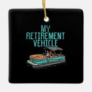 Ornement En Céramique Bateau Pontoon - Mon véhicule de retraite
