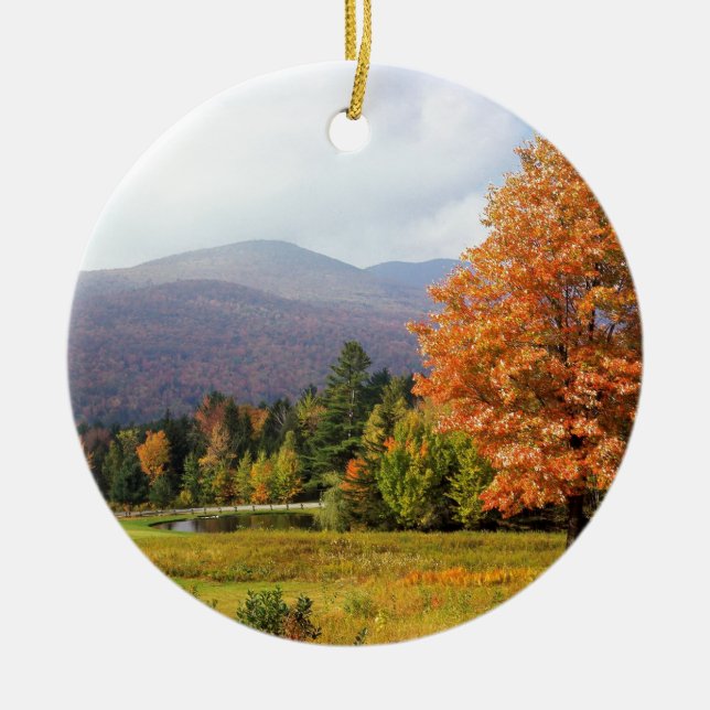 Ornement En Céramique Bâti Mansfield Vermont d'arbre (Devant)