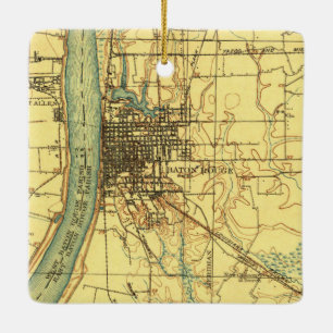 Ornement En Céramique Baton Rouge LA Carte Vintage