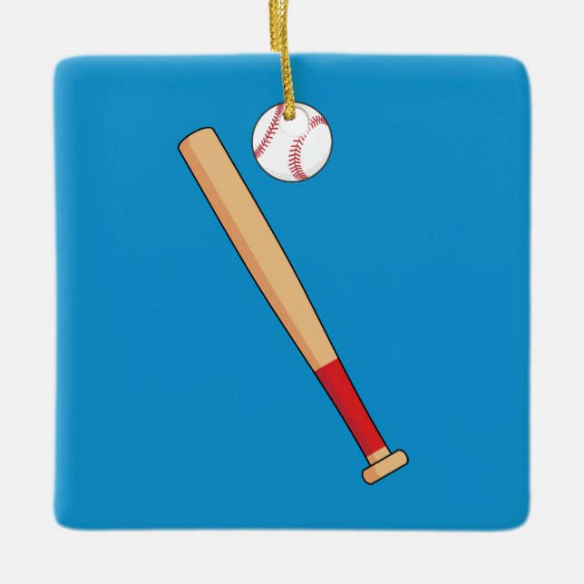Ornement En Céramique Batte de baseball avec balle (Devant)