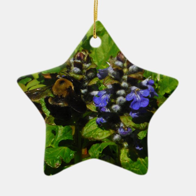 Ornement En Céramique Baume d'abeille pourpre et bourdon (Devant)