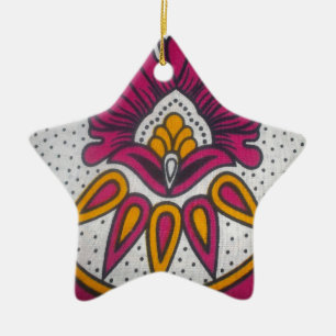 Ornement En Céramique Beau tissu africain coloré Motif Art Imprimer
