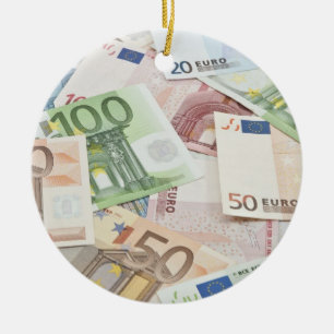 Ornement En Céramique Beaucoup d'euro billets de banque