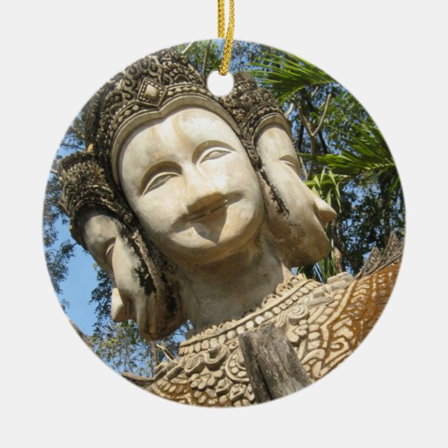 Ornement En Céramique Beaucoup Face Wai ... Nong Khai, Isaan, Thaïlande (Devant)