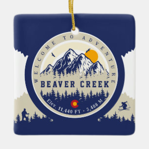 Ornement En Céramique Beaver Creek Colorado Drapeau Montagne Souvenir de