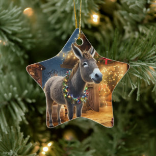 Ornement En Céramique Bébé Donkey Family Orament, Amateurs d'âne Cadeaux
