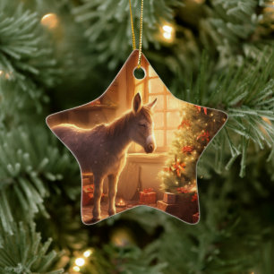 Ornement En Céramique Bébé Donkey Family Orament, Amateurs d'âne Cadeaux