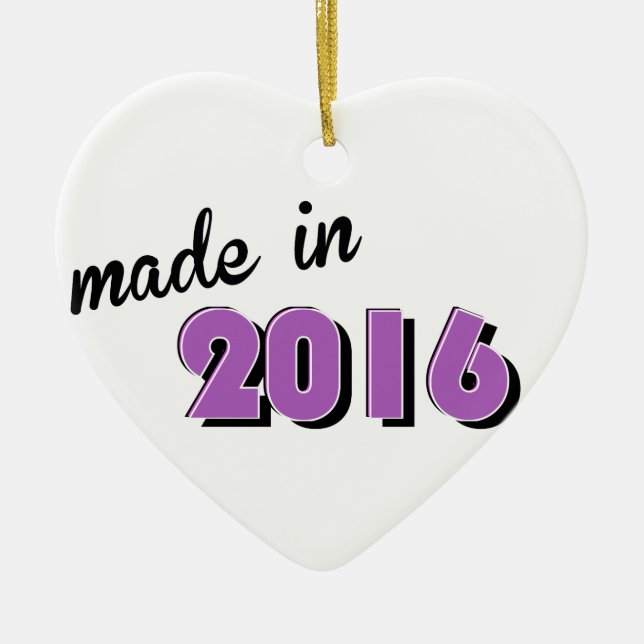 Ornement En Céramique Bébé Fabriqué En Violet 2016 (Devant)