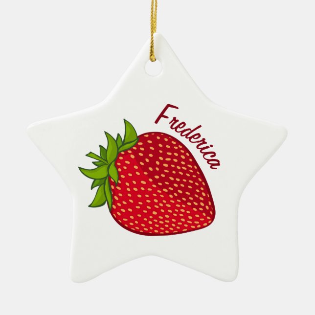 Ornement En Céramique Bébé fraise (Devant)