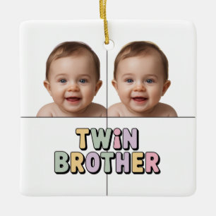 Ornement En Céramique Bébé frère jumeau 