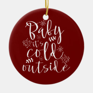 Ornement En Céramique Bébé Son Froid Dehors Lovely Noël Holiday