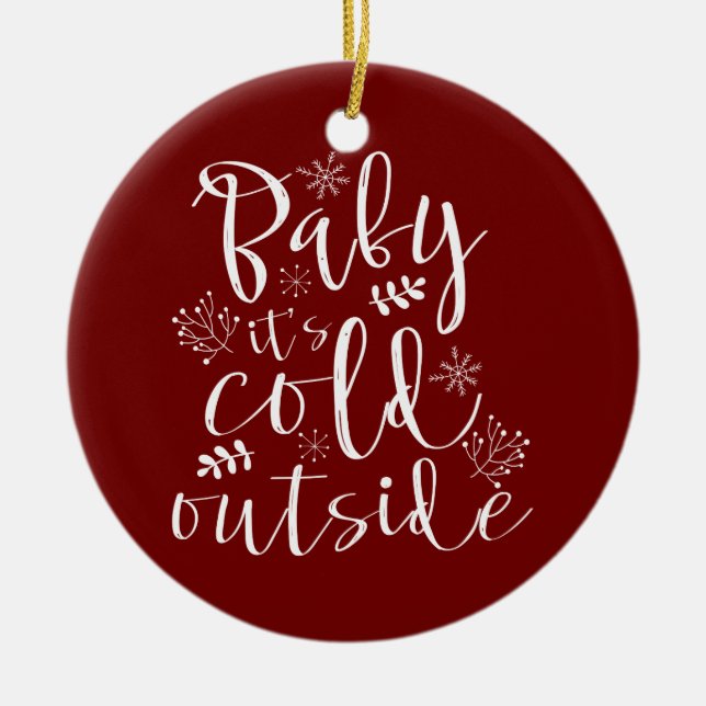 Ornement En Céramique Bébé Son Froid Dehors Lovely Noël Holiday (Devant)