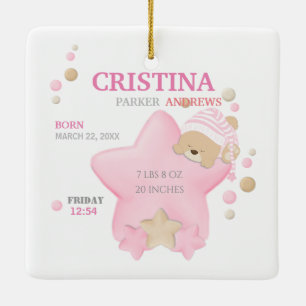 Ornement En Céramique Bébée Bébée Dormir Stats de naissance de la pe