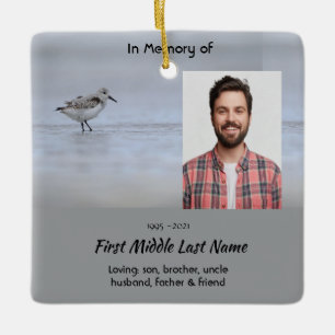 Ornement En Céramique Bécasseau de rivage oiseau mémorial chrétien 