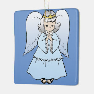 Ornement En Céramique Bel ange bleu