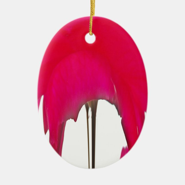 Ornement En Céramique Belle rose rouge extraordinaire sous le ciel blanc (Devant)