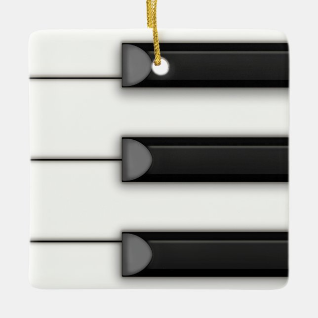 Ornement En Céramique Belle touche de piano Détail de la musique (Devant)