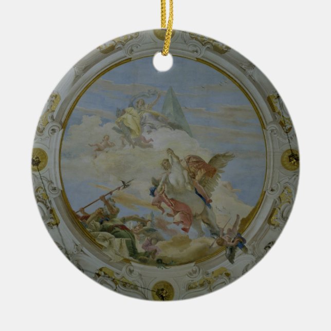 Ornement En Céramique Bellerophon montant Pegasus, c.1746-47 (fresque) (Devant)
