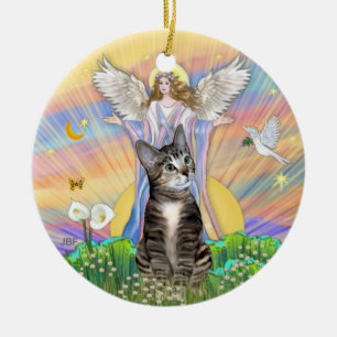 Ornement En Céramique Bénédiction - BrownTabby Cat 2