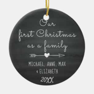 Ornement En Céramique Béni par premier Noël d'adoption, accueil