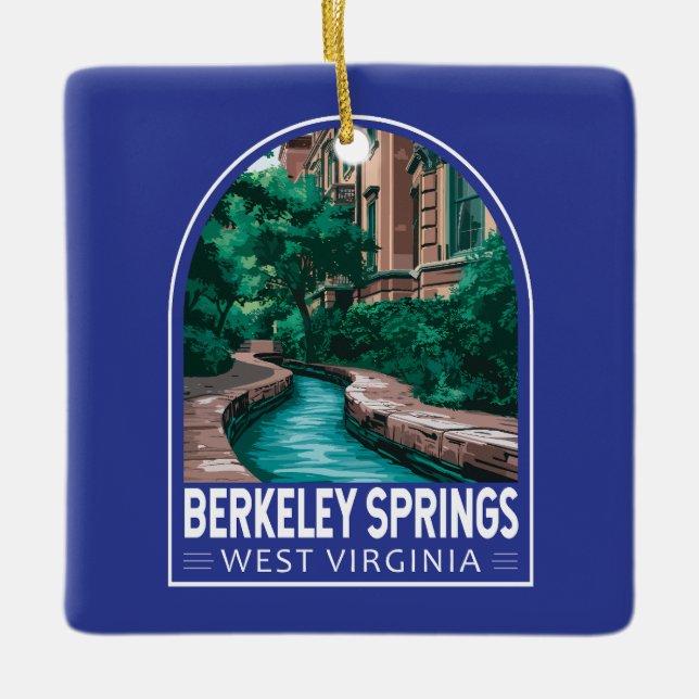 Ornement En Céramique Berkeley Springs West Virginia Illustration Voyage (Devant)
