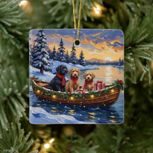Ornement En Céramique Bernedoodle Christmas Boat Holiday (Arbre)