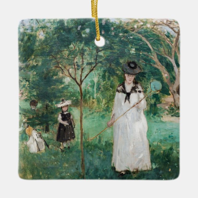 Ornement En Céramique Berthe Morisot - La chasse aux papillons (Devant)