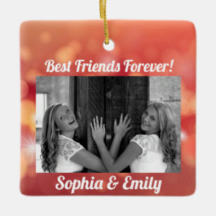 Ornement En Céramique Best Friends Besties BFF Ajouter des noms de photo