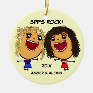 Ornement En Céramique BFF's Rock Cartoon