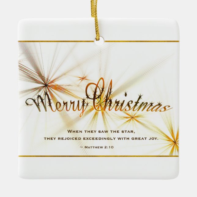 Ornement En Céramique Bible de Noël Verse Design moderne Personnalisé (Devant)
