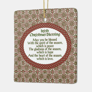 Ornement En Céramique Bienheureuse de Noël irlandais, Fête Celtique Roug