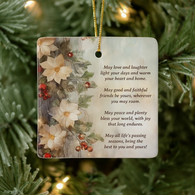 Ornement En Céramique Bienheureuse irlandaise personnalisée de Noël flor (Arbre)