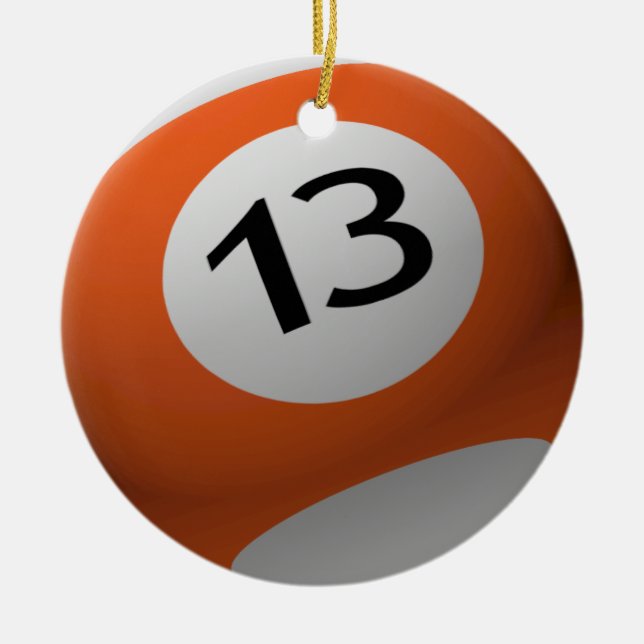 ORNEMENT EN CÉRAMIQUE BILLIARD BALL NOËL ORNAMENT 13 (TREIZE) (Devant)