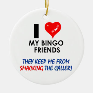 Ornement En Céramique BINGO ! Bingo conceptions pour le joueur fabuleux!