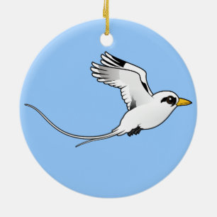 Ornement En Céramique Birdorable Blanc-a coupé la queue Tropicbird en