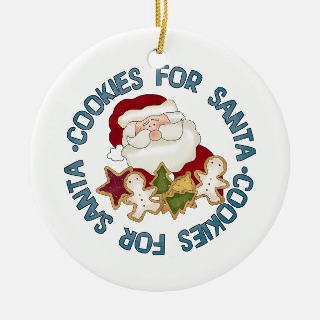 Ornement En Céramique Biscuits pour l'ornement de Père Noël (Devant)