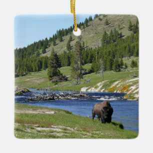 Ornement En Céramique Bisons au Parc national de Yellowstone