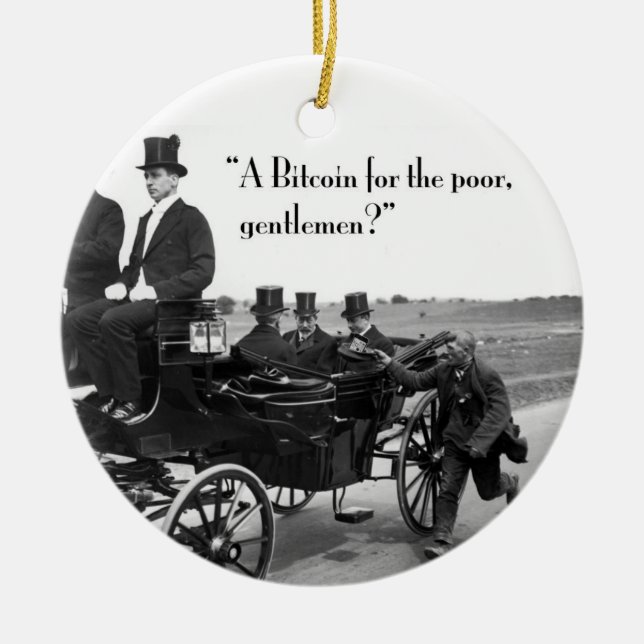 Ornement En Céramique Bitcoin mendiant (Devant)