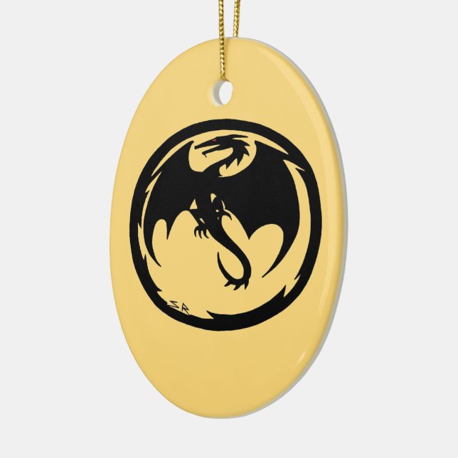 Ornement en céramique Black Dragon Gold (Gauche)