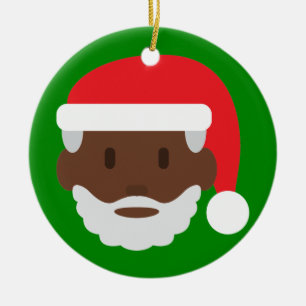 Ornement En Céramique black santa claus emoji