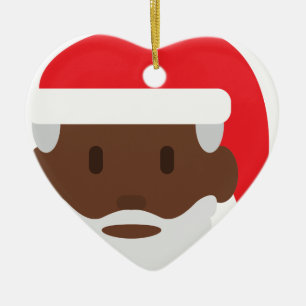 Ornement En Céramique black santa claus emoji