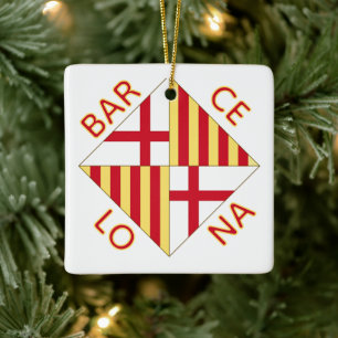 Ornement En Céramique Blason de Barcelone