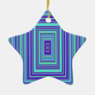Ornement En Céramique Bleu violet vert Rectangles Art géométrique