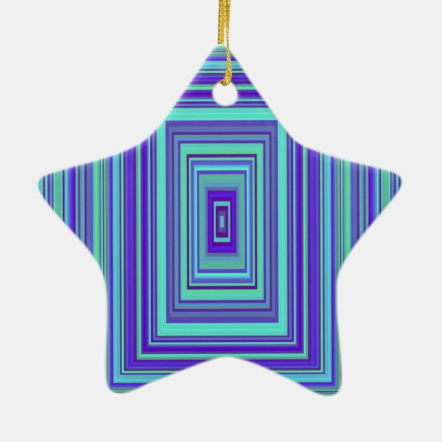Ornement En Céramique Bleu violet vert Rectangles Art géométrique (Dos)
