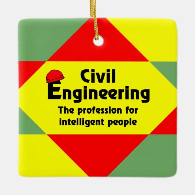 Ornement En Céramique Bloc Smart Civil Engineer (Devant)