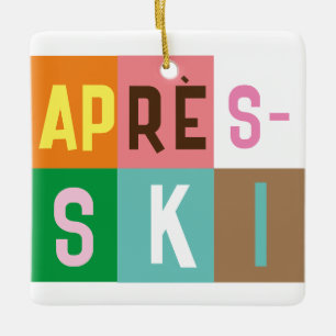 Ornement En Céramique Blocs de couleur après ski