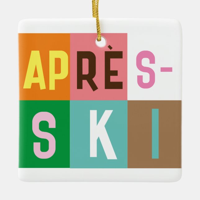 Ornement En Céramique Blocs de couleur après ski (Devant)
