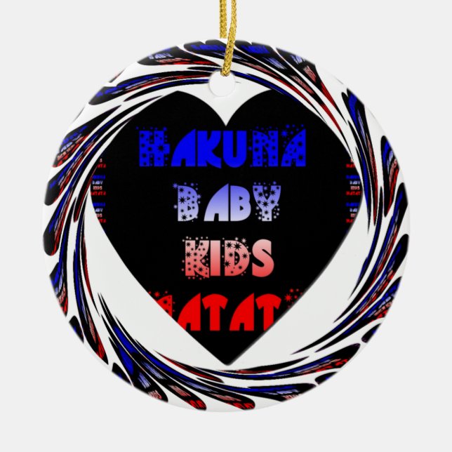 Ornement En Céramique Blue Black Hakuna Matata Baby Kids Design.png (Devant)