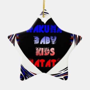Ornement En Céramique Blue Black Hakuna Matata Baby Kids Design.png
